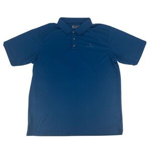 Men's Pebble Beach Dry Luxe Performance Golf‎ Short Sleeve Polo Shirt Blue XXL